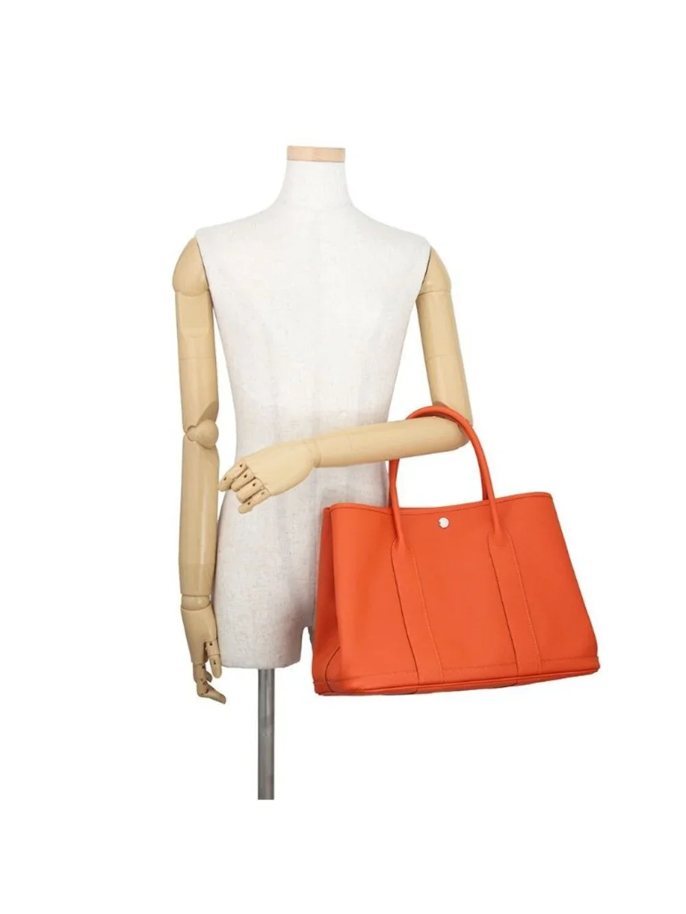 Hermes Tote Garden Party PM Silver Epsom
